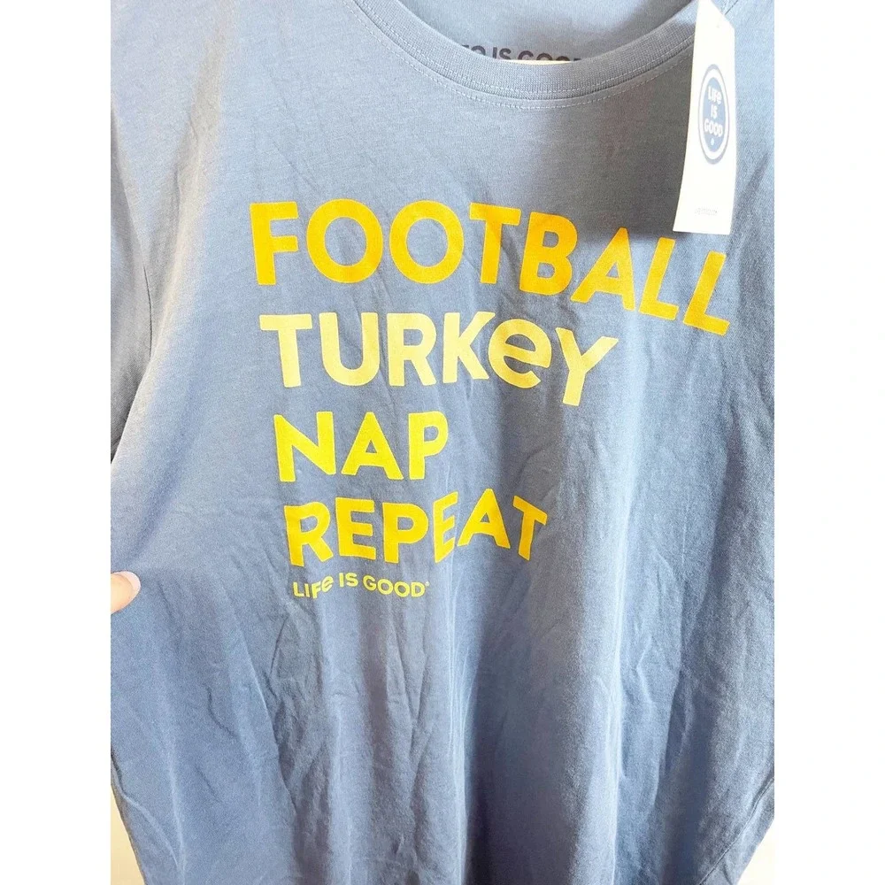 NWT Life is Good Football Thanksgiving Shirt Mens Size S - Picture 2 of 6